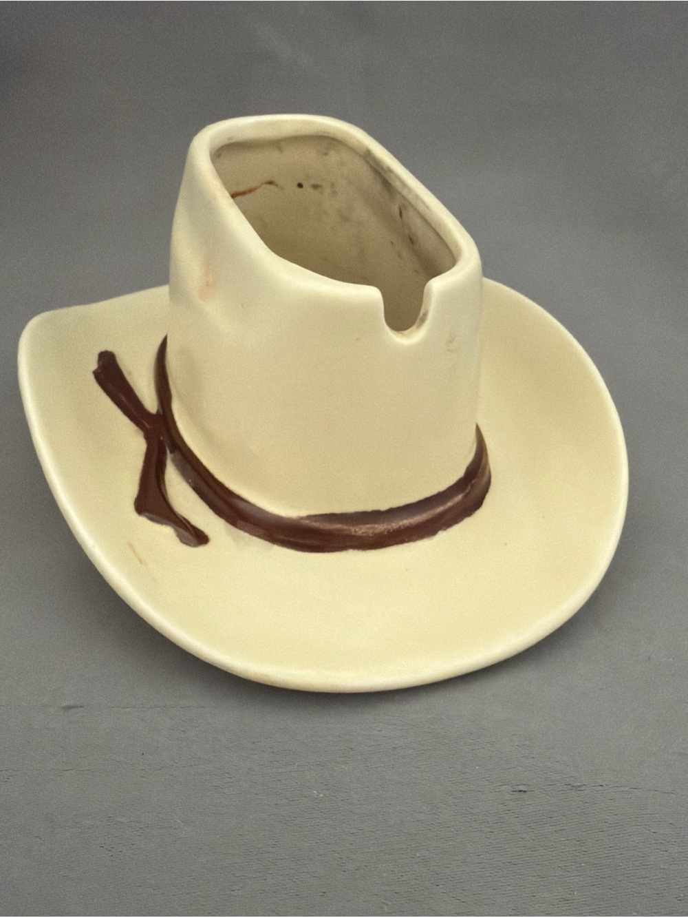 Vintage Stetson Ceramic Cowboy Hat Smokers Ashtray Candle Western Southwest